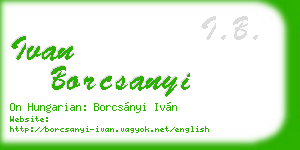 ivan borcsanyi business card
